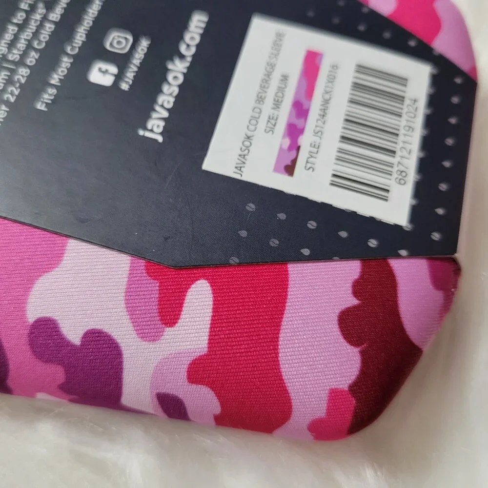 Java Sok Pink Camo Drink Sleeve